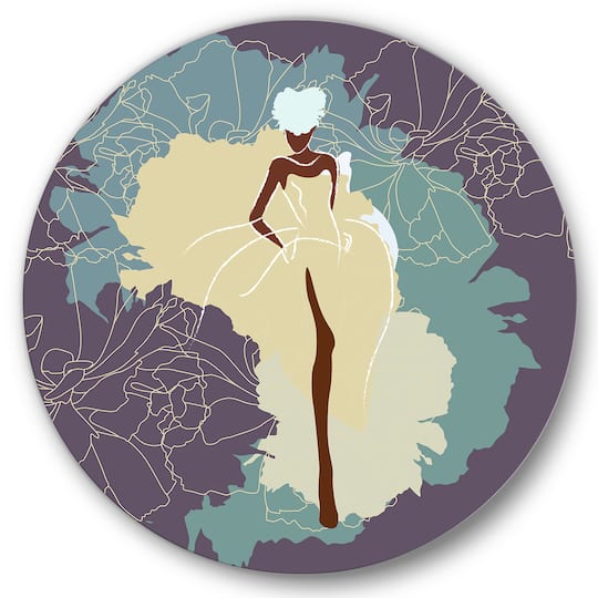 Designart - African American Woman In Gorgeous Wedding Dress - Modern Metal Circle Wall Art